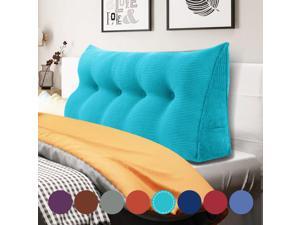 Rucener Large Bed Rest Wedge Pillow Headboard Reading Back Support Body Positioning Daybed Cushion for Neck Shoulder Leg Pain Acid Reflux Inclined Elevation Tufted Buttons Removable & Washable Cover