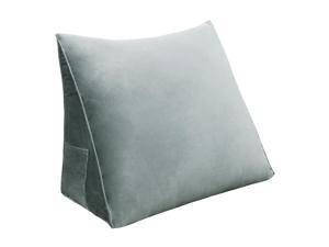 Rucener Reading Pillow Bed Wedge Large Adult Backrest Lounge Cushion with Pocket Firm Back Support for Sitting Up in Bed Couch Without arms for GERD Heartburn Velvet for Christmas/Holidays