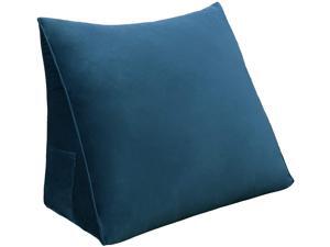 Rucener Reading Pillow Bed Wedge Large Adult Backrest Lounge Cushion with Pocket Firm Back Support for Sitting Up in Bed Couch Without arms for GERD Heartburn Velvet for Christmas/Holidays
