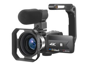 Video Camera 4K, Camera for YouTube Live Streaming 56MP, Easy to Use Vlogging Camera with External Microphone, IR Night Vision 16X Digital Zoom WiFi Remote Control Video Recorder