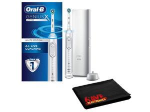 Oral-B Genius X Limited Electric Toothbrush (White) Bundle + Cleaning Kit