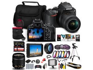 Nikon D3500 DSLR Camera with 18-55mm Lens (1590) + 4K Monitor + 2 x 64GB Extreme Pro Card + 2 x EN-EL14a Battery + Corel Photo Software + Pro Tripod + Case + Filter Kit + More - International Model