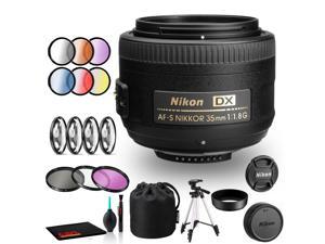 Nikon AFS DX NIKKOR 35mm f18G Lens Includes Filter Kits and Tripod Intl Model Bundle