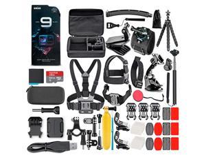 GoPro HERO9 Black with 64GB Card & 50 Piece Accessory Kit - Loaded Bundle