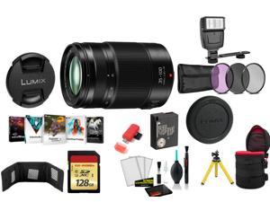 Panasonic Lumix G X Vario 35-100mm f/2.8 II POWER O.I.S. Lens with 128GB Memory Card and More