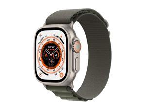 Apple Watch Ultra [GPS + Cellular 49mm] Smart Watch w/Rugged Titanium Case & Green Alpine Loop Small.