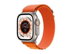 Apple Watch Ultra [GPS + Cellular 49mm] Smart Watch w/Rugged Titanium Case & Orange Alpine Loop Large.