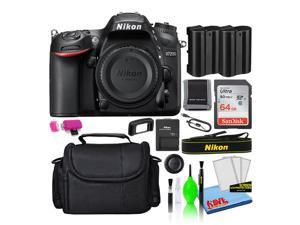 Nikon D7200 242MP DSLR Digital Camera Body Only 1554 Deluxe Bundle with SanDisk 64GB SD Card  Large Camera Bag  Spare ENEL15 Battery  Deluxe Camera Cleaning Kit