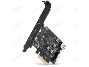 PCI-E to USB 3.2 Expansion Card ,3.2 gen2 10Gpbs (3X USB C, 1x USB A, 1x USB Type E A Key) , USB C PCI Express Card, A-Key 20 Pin Header for Type C Front Panel Mount Adapter