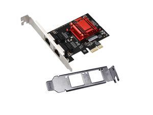 Dual-Port PCIe Gigabit Network Card 1000M PCI Express Ethernet Adapter with Intel 82575/82576 Two Ports LAN NIC Card for Support PXE for Windows/Windows Server/Linux/Freebsd /DOS with Low Profile