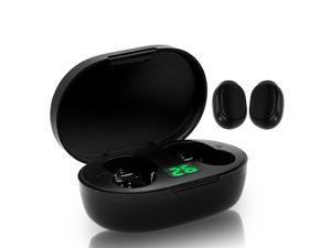 Hearing aid rechargeable noise cancels sound amplifiers for seniors with hearing loss, adjustable volume, and in-ear hearing aid earplugs with portable charging cases for easy carrying