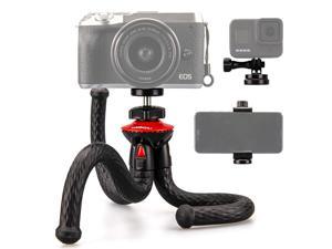 Lammcou Camera Flexible Tripod with Smartphone Holder & GoPro Adapter, Bendable Travel Mini Pocket Tripod Kit