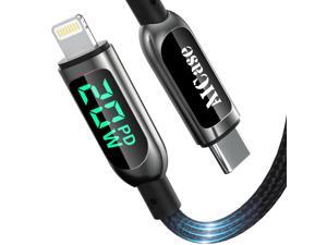 USB C to Lightning Cable 10ft, Power Delivery USB C iPhone Cable MFi Certified Braided Type C iPhone Charger Cord Fast Charging with LED Display Compatible with iPhone 13 12 11 Pro Max X XS XR 8 7 6s
