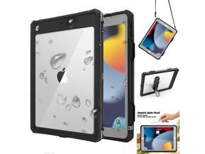 SZYG iPad 10.2 Case, iPad 9th/8th/7th Generation Waterproof Case with Built-in Screen Protector Shockproof Dustproof Full Body Protection with Pencil Holder Strap Stand.