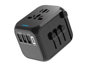 Sundix Worldwide All in One Universal Travel Plug Adapter AC Power Plug Converter Wall Charger with Dual USB Charging Ports for USA EU UK AUS Cell Phone Laptop Travel Adapter 