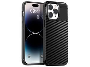 SZYG for iPhone 14 Pro Case Carbon Fiber Military-Grade Drop Protection Shockproof Slim Thin Protective Cover for Apple iPhone 14 Pro (6.1"). Black