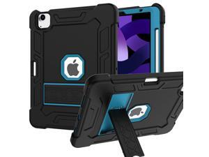 Case for iPad Air 5th/4th Generation 10.9 inch 2022/2020 Heavy Duty Shockproof Rugged Drop Protection Cover with Kickstand for iPad Air 5/4. Blue