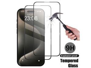 SZYG for iPhone 15 Pro Max Tempered Glass Screen Protector 2Pack HD Clear 9H Hardness No Bubbles Case Friendly