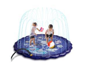 Hyvigor 68" Dark Blue Splash Pad Sprinkler Pool, Safe for Kids