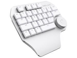 DELUX T11 29 Keys Single-Hand Keyboard Shortcut Key Speech Tool Flat Keyboard, Colour: Silver Gray