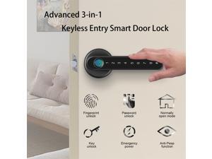 Advanced 3-in-1 Keyless Fingerprint Password Entry Lever Door Lock