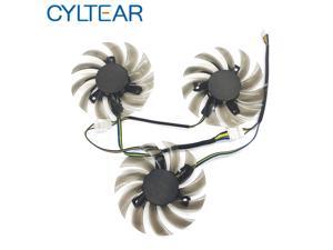3Pcs/lot 75MM T128010SU 4Pin 0.35A Graphics Card Fan Cooler for Gigabte GeForce GTX770 760 680 as Replacement