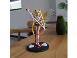 16CM Cartoon Anime Sailor Moon Tsukino Action Figure Wings Toy Doll Cake Decoration Collection Model Gift Toy For Children