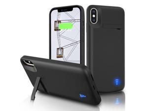 SlaBao Battery Case for iPhone Xs Max, 6800mAh Rechargeable Backup Charger Case with Kickstand, Wired Headphone Supported