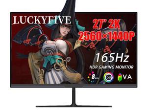 LUCKYFIVE 27 2K 165Hz HDR Gaming Monitor 2560 x 1440P VA Display With Builtin Speakers 178 Wide Viewing Angle Support HDMI And DisplayPort VESA Mountable