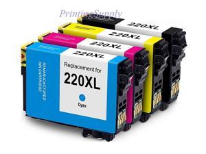 4PK High-Yield BK/C/M/Y Ink Cartridges For Replacement Epson 220XL T220XL for use with Epson Expression  XP-320, XP-420, XP-424 WorkForce WF-2630, WF-2650, WF-2660, WF-2750, WF-2760