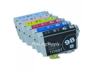 6 Pack BK/C/M/Y/LC/LM High-Yield Ink Cartridge For Epson 98 T0981 - T0986, For use with Epson Artisan 700, 710, 725, 730, 800, 810, 835, 837.