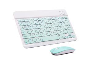 Ultra-Slim Wireless Bluetooth Keyboard and Mouse Combo Portable Keyboard Mouse Set for Apple iPad iPhone iOS 13 and Above Samsung Tablet Phone Smartphone Android Windows Blue
