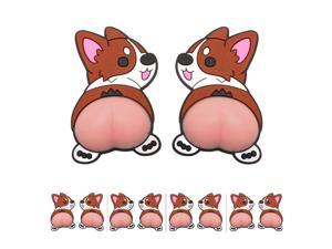 Sipeun 8 Pieces Car Door Protector, Car Rearview Mirror Edge Protector Stickers,Car Side Door Edge Guards with Silicone Protector, Corner Anti-collision Sticker, Cute Cartoon 3D Butt Sticker for Cars