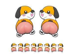Sipeun 8 Pieces Car Door Protector, Car Rearview Mirror Edge Protector Stickers,Car Side Door Edge Guards with Silicone Protector, Corner Anti-collision Sticker, Cute Cartoon 3D Butt Sticker for Cars