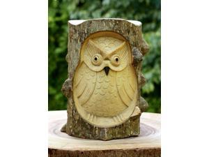 Unique Handmade Wooden Owl from Crocodile Wood Statue Figurine Hoot Sculpture Art Rustic Home Decor Accent Handcrafted Decoration