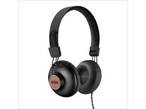 House of Marley Positive Vibration 2 OverEar Wired Headphones with Microphone Plush Ear Cushions and Sustainable Materials Black