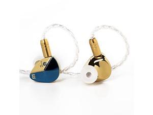 TRI X HBB Kai 3rd Generation DLC Diaphragm Driver TRI Kai inEar Headphone IEM Fiveaxis CNC Process inEar Monitor Earbuds with 4Core OFC SilverPlated Cable for Audiophile Gold Blue No Mic