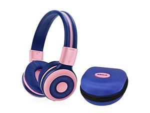 SIMOLIO Wireless Headphones Girls Bluetooth Foldable Childrens Headphones with Mic and Volume Limited OverEar Stereo Headset for Fire Tablet iPad School Travel Airplane Cellphones Wired Mode Pink