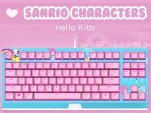BlackWidow X SANRIO CHARACTERS Hello Kitty Limited Edition 87 Key Wired Backlit Mechanical Gaming Keyboard: Green Switches - Tactile & Clicky - HelloKitty Pink LED