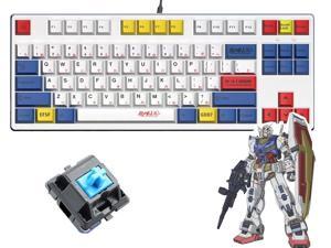 GUNDAM wired game keyboard RX-78-2 E.F.S.F ACGN robot 87/104 keys Customization swap Blue backlight mechanical gaming keyboard