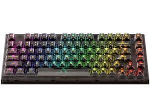 82 Keys Gaming Keyboard Type-c wired Transparent Mechanical Keyboard RGB Light Hot Swap for Desktop
