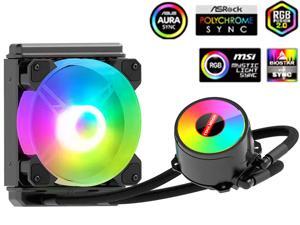 120 ARGB CPU Water Cooler 5V 3-PIN Connector 120mm Addressable RGB Fan 120mm CPU Liquid Cooler, Cable Management AIO Cooler