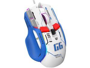 RGB Gaming Mouse Backlit Wired Ergonomic 10 Button Programmable Mouse UP to 12800 DPI RGB10 Programmable ButtonsWhite