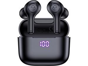 Bluetooth Headphones, True Wireless Earbuds with 4 Mics, Call Noise Cancelling Earphones Support Wireless Charging Case, Waterproof Touch Control Stereo in-Ear Headset for Android iOS VEAT00L