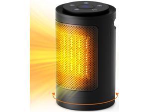 Space Heater, Portable Electric Heaters for Indoor Use, 1500W Oscillation Small Desk Heater Fan with Digital Display & Touch Control for Bedroom, Office