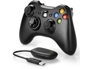 Wireless Controller for Xbox 360, 2.4GHZ Game Joystick Controller Gamepad Remote Compatible with Xbox 360/360 Slim, PC Windows 7,8,10 (Black)