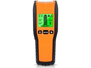 Stud Finder Wall Scanner - 5 in 1 Electronic Stud Sensor Beam Finders Wall Detector Center Finding with LCD Display for Wood AC Wire Metal Studs Joist Detection Orange BLACK