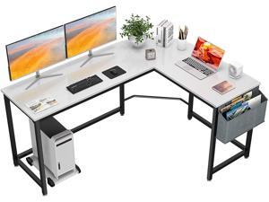 L Shaped Desk 58’’ Corner Desk Computer Gaming Desk PC Table Writing Desk Large L Study Desk Home Office Workstation Modern Simple Multi-Usage Desk with Storage Bag Space-Saving Wooden Table