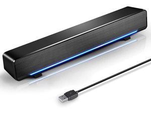 Soundbar, USB Powered Sound Bar Speakers for Computer Desktop Laptop PC, Black (USB) … (Black USB)