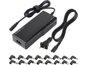 90W Universal Laptop Charger AC Power Adapter for HP Samsung Dell Sony Lenovo ASUS Acer Toshiba IBM Fujitsu Gateway Laptop Notebook with 3 USB Ports 16 Tips